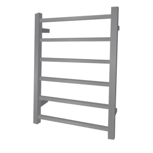 Remarkable Slim 6 Square Bars Heated Towel Rails in Brushed Nickel