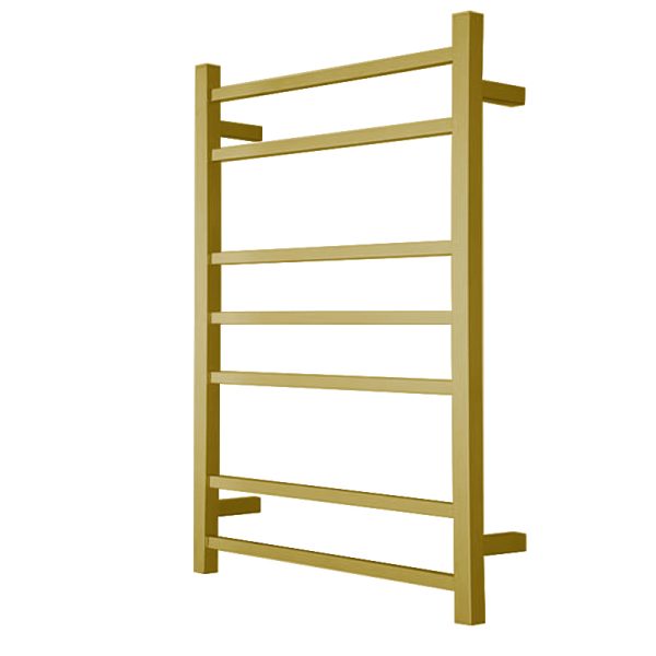 Remarkable 7 Square Bars Heated Towel Rails in PVD Brushed Gold