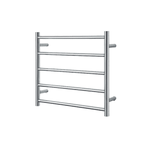 Renwick 5 Straight Round Bars Heated Towel Rails Size 600mmW x 120mmD x 510mmH