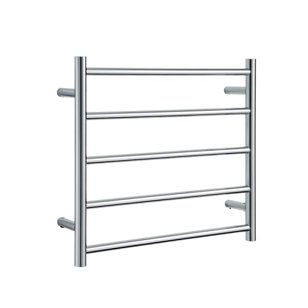 Renwick 5 Straight Round Bars Heated Towel Rails Size 600mmW x 120mmD x 510mmH