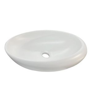 Ceramic Counter-top Basin In-Line Matte White Size 490mm*310mm*150mm