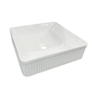 Ceramic Counter-top Basin In-Line White Size 415mm*415mm*120mm(H)