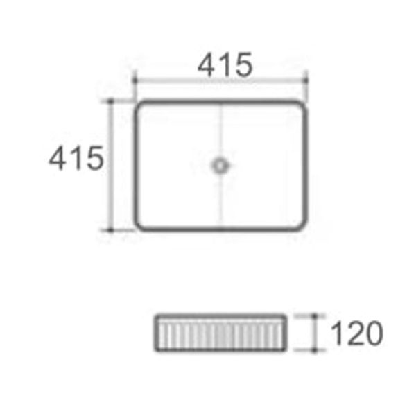 Ceramic Counter-top Basin In-Line White Size 415mm*415mm*120mm(H) - Image 2