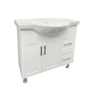 Matte White Plywood Floor standing Vanity