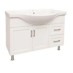 Matte White Plywood Floor standing Vanity