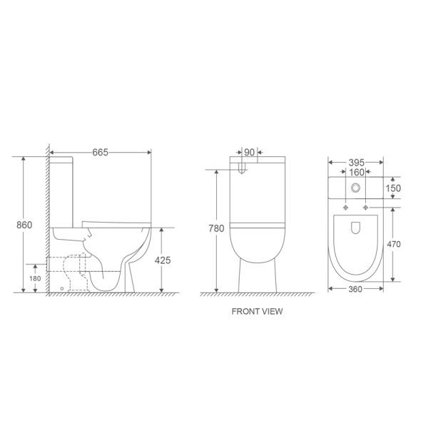 Venus II BTW Rimless Toilet BTW Suite - Image 2