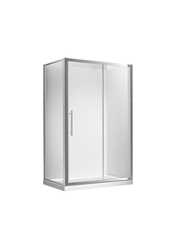 Milford 1000X900 Corner Single Door Square Shower in Chrome-Extra High