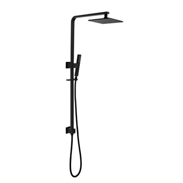Remarkable Square Shower Column with Rain Head in Bottom Inlet Matt ...
