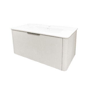 Aussi Curve In-Line 750mm Matte White 1Dr WH Plywood Vanity