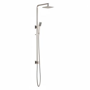 Remarkable Square Shower Column Bottom Inlet in Brushed Nickel