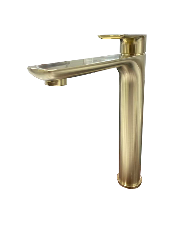 Key Tall Basin Mixer Brushed Gold