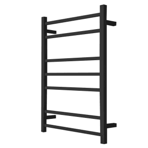 Remarkable 7 Square Bars Heated Towel Rails in Matte Black