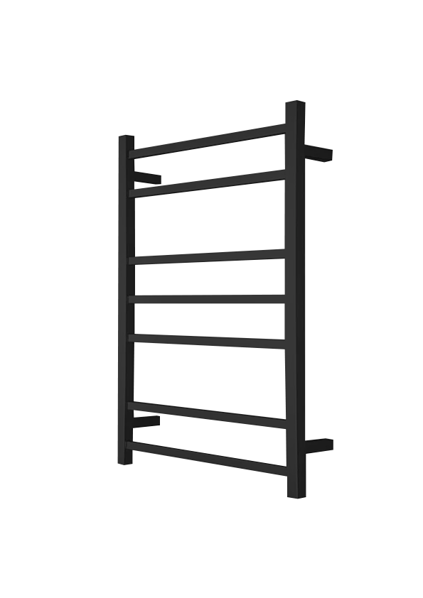 Remarkable 7 Square Bars Heated Towel Rails in Matte Black